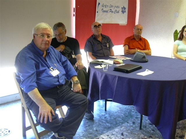 IPC stalwarts, Sami Dan of Haifa, pen and nib meister, Jonathan Donahaye of Conway Stewart fame, Arye levanon, Siviu Pincu, Shir Adivi (cut in half)