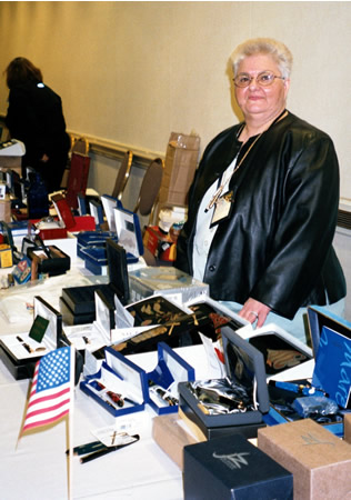 Maryann Zucker at the auction preview table